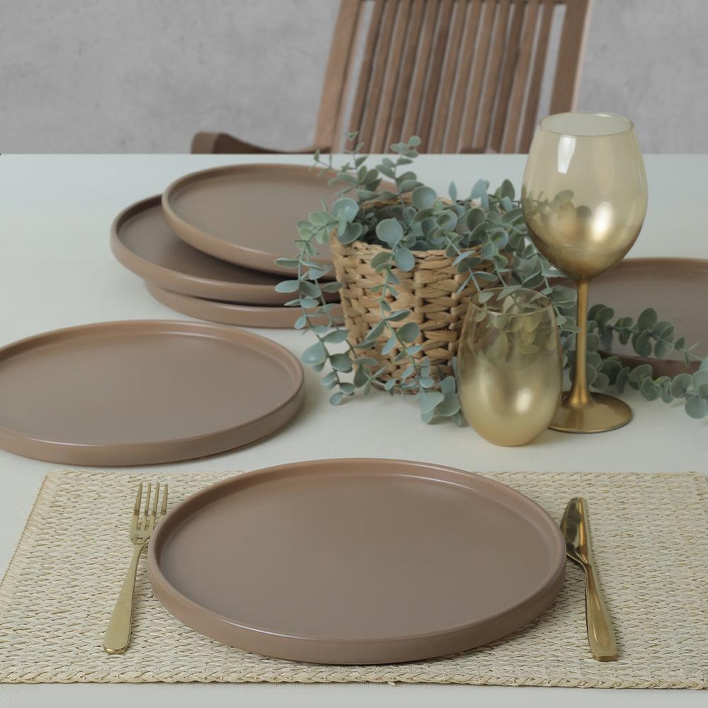 Mat Toprak Taupe Stackable Servis Tabağı 27 Cm 6 Adet 977