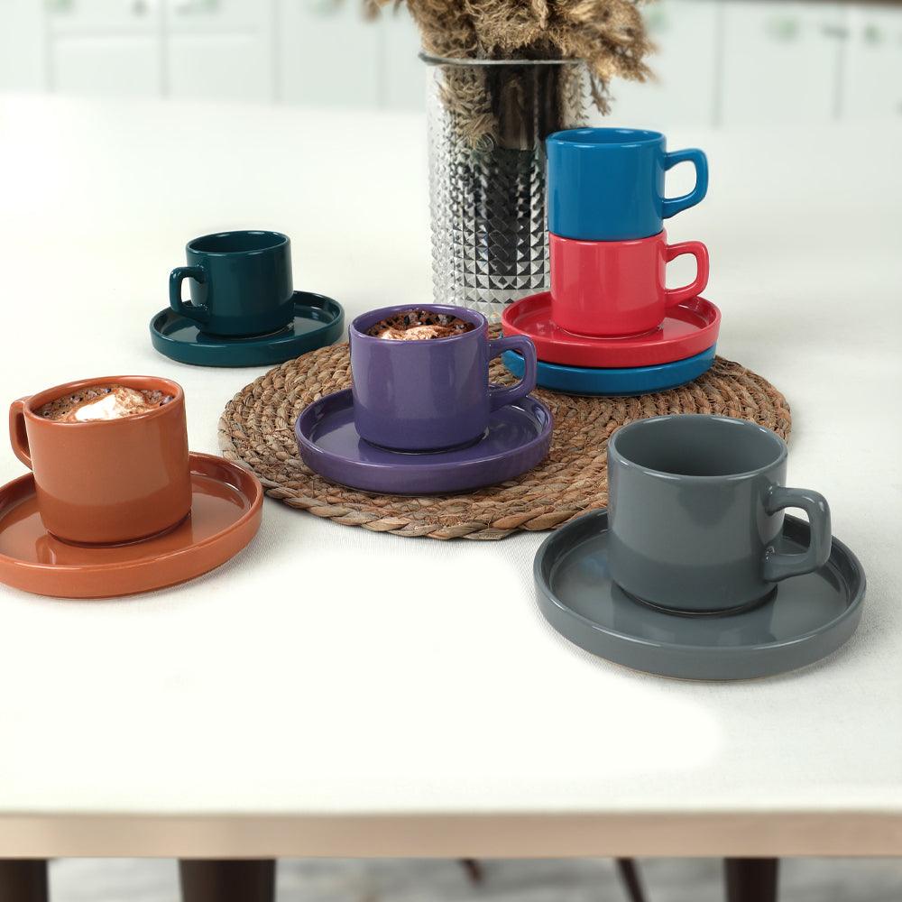 Mixed Stackable Çay Fincan Takımı 12 Parça 6 Kişilik - 406/620